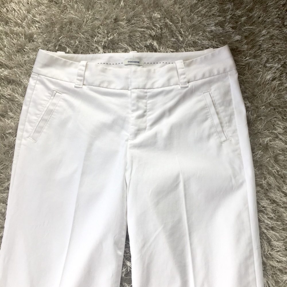 Dockers Dress Casual Career White Capri Pants 10 - Picture 2 of 7